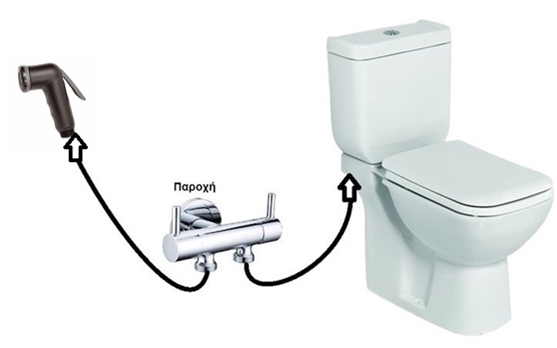 Shower Head with Switch for Bath-Bidet Black Remer 332ORNE